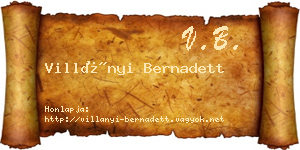 Villányi Bernadett névjegykártya